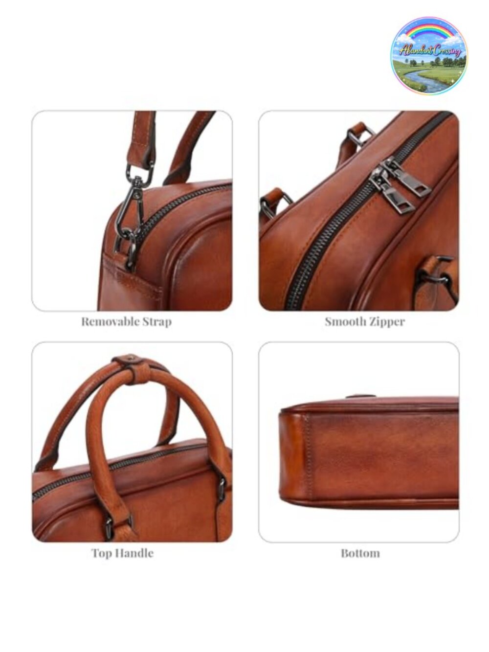 Genuine Leather Crossbody Bag Small Shoulder Purse Adjustable Strap - Picture 3 of 5